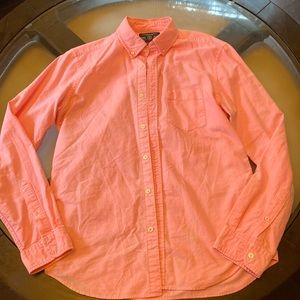 Neon pink mens button up dress shirt
